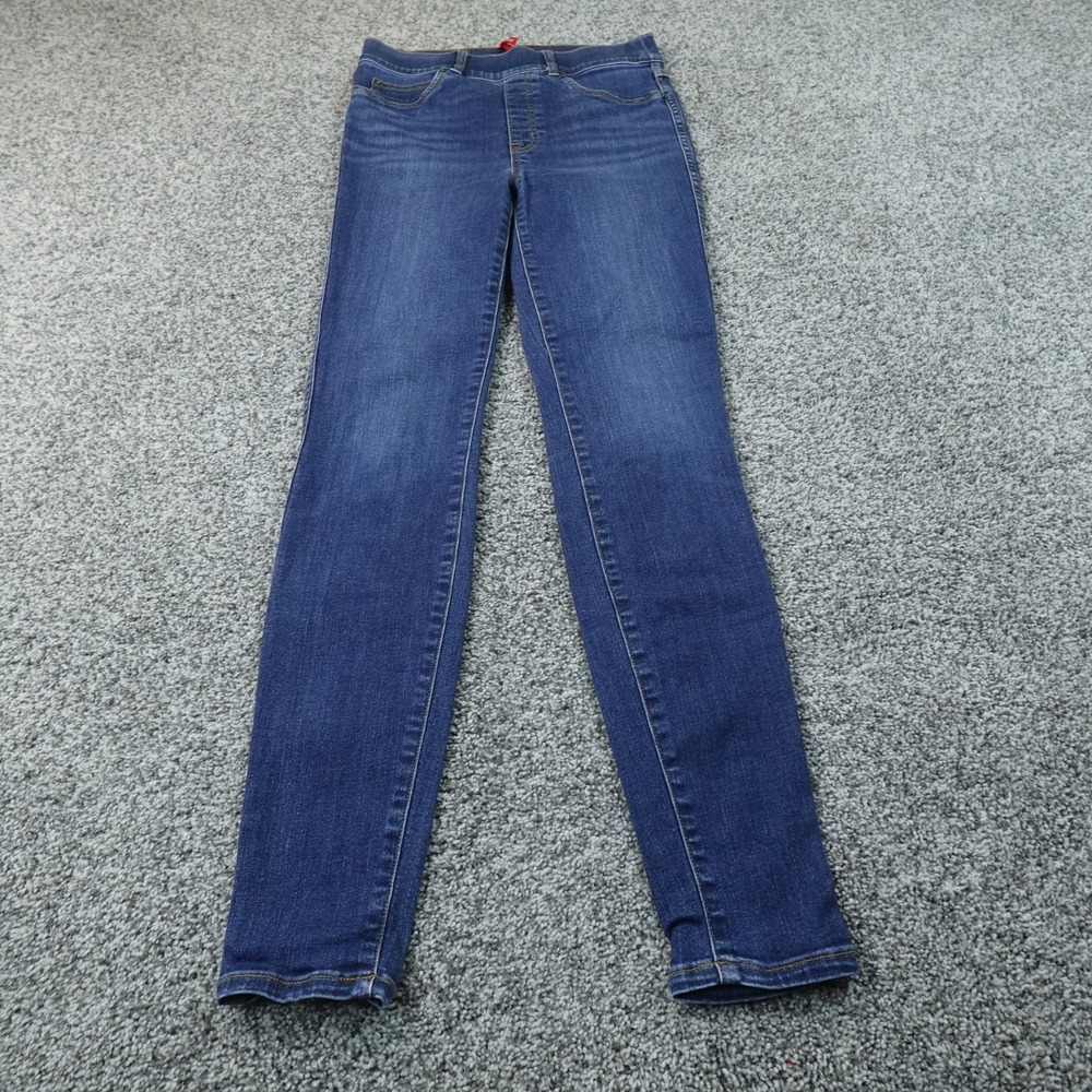 Spanx Jeans Womens S Dark Blue Denim Pants Ankle Skinny Pull On Jegging Stretch